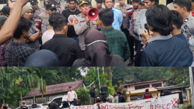 Puluhan Mahasiswa dan Ibu-ibu Demo Polres Enrekang