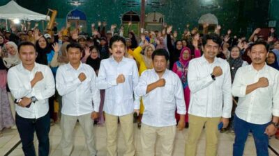 Rusdin Tabi Rayakan HUT Gerindra ke-18 di Enrekang dengan Musik Bambu